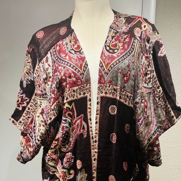 EMBROIDERED KIMONO BLOUSE BY ANU - Picture 1 of 16